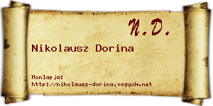 Nikolausz Dorina névjegykártya